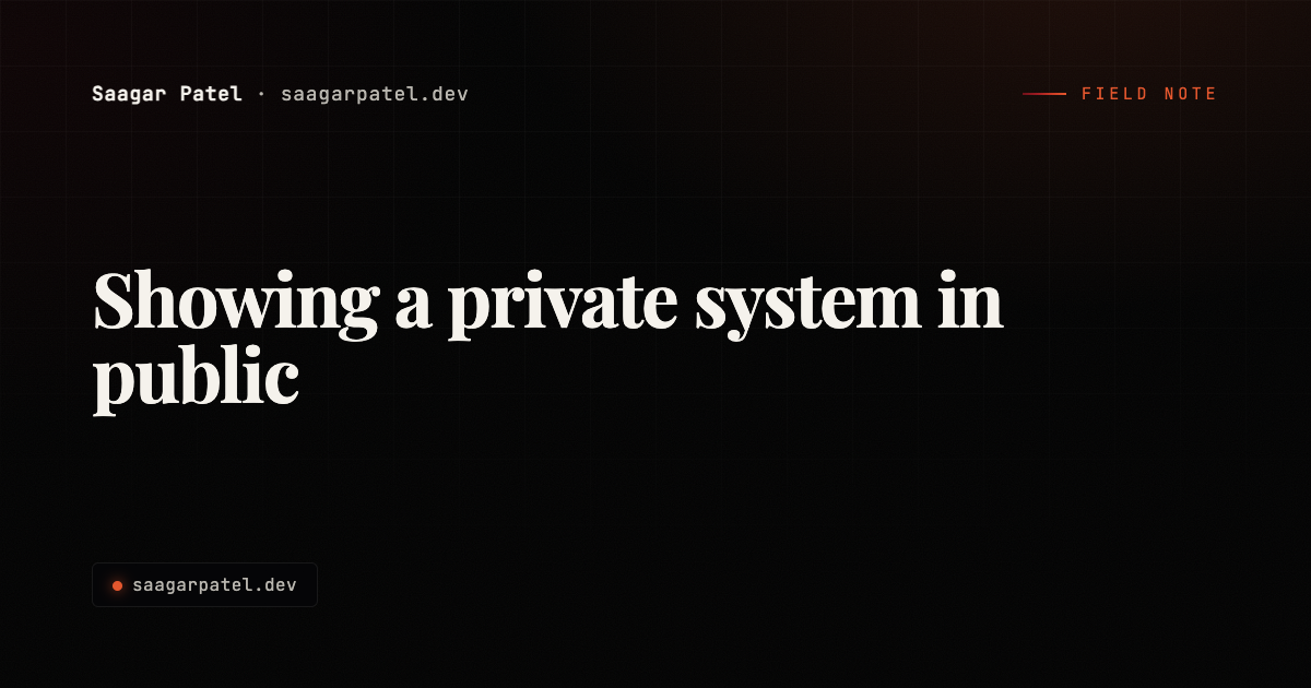 Showing a private system in public share card