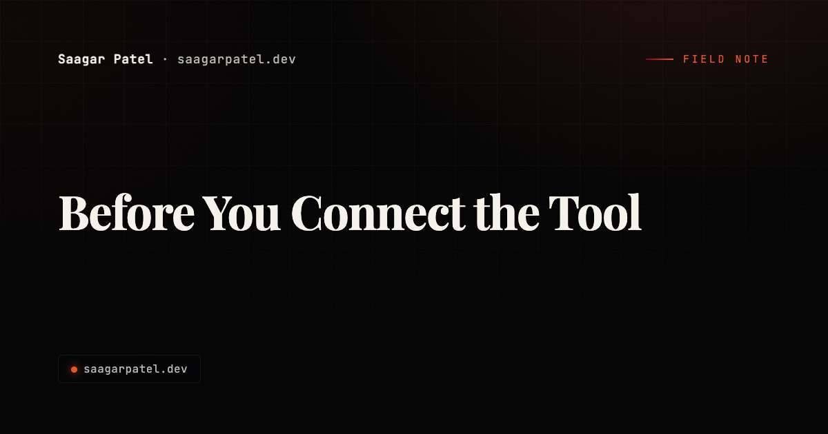 Before You Connect the Tool share card