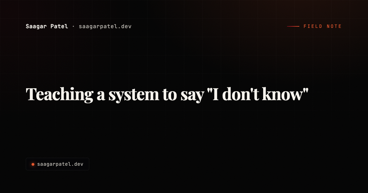 Teaching a system to say "I don't know" share card