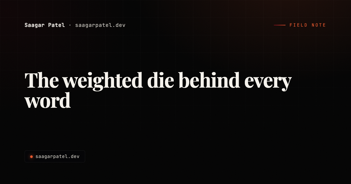 The weighted die behind every word share card
