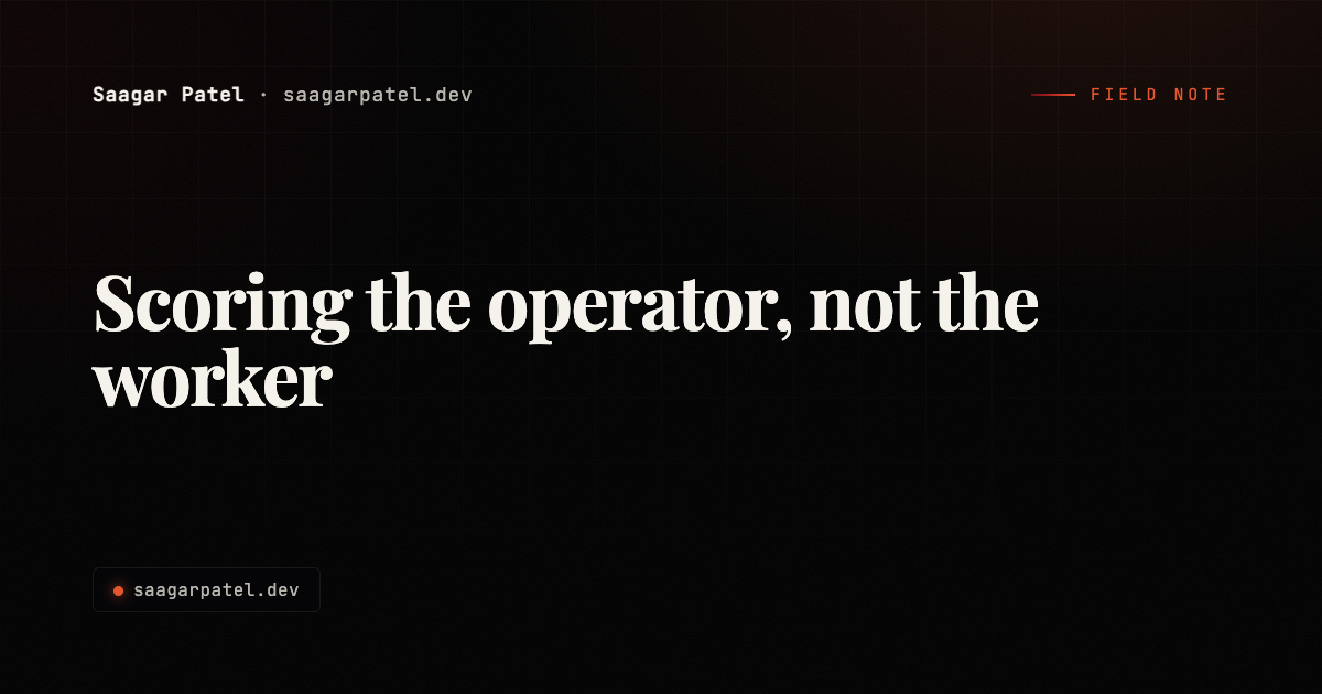 Scoring the operator, not the worker share card