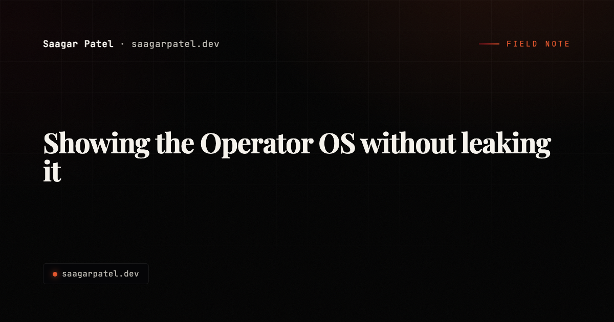 Showing the Operator OS without leaking it share card