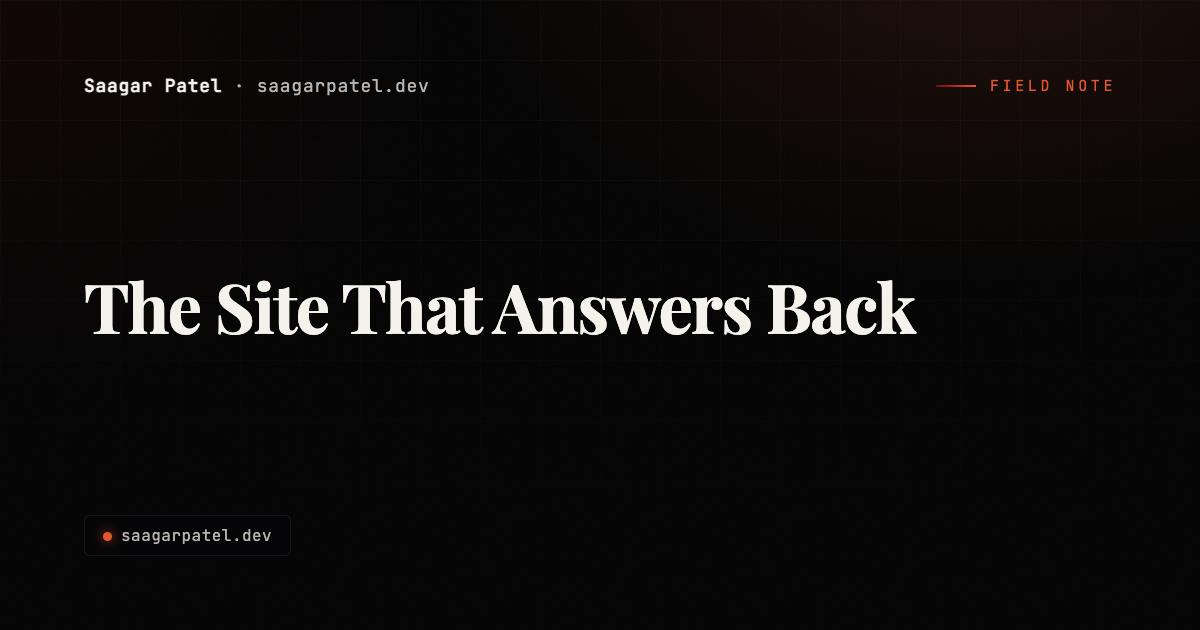 The Site That Answers Back share card