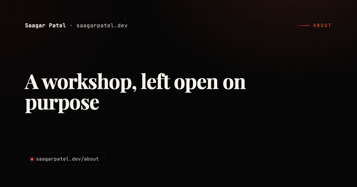 A workshop, left open on purpose share card