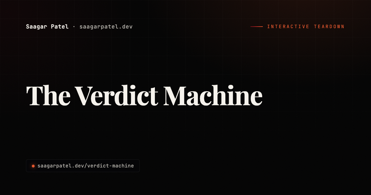 The Verdict Machine share card